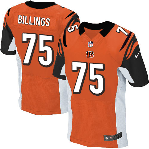 Men's Elite Andrew Billings Nike Jersey Orange Alternate - #75 NFL Cincinnati Bengals